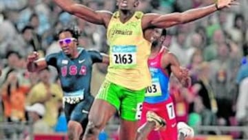 <b>EL REY. </b>Usain Bolt venciendo en los 200 metros de los Juegos.