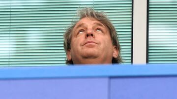 Chelsea owner Todd Boehly looks dejected after the final whistle in the Premier League match at Stamford Bridge, London. Picture date: Saturday April 15, 2023. (Photo by John Walton/PA Images via Getty Images)