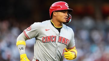NEW YORK, NEW YORK - JULY 03: Noelvi Marte #16 of the Cincinnati Reds runs the bases on his two-run home run against the New York Yankees during the second inning at Yankee Stadium on July 03, 2024 in the Bronx borough of New York City.   Luke Hales/Getty Images/AFP (Photo by Luke Hales / GETTY IMAGES NORTH AMERICA / Getty Images via AFP)