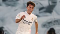 &Aacute;lvaro Odriozola, en un partido de LaLiga Santander con el Real Madrid.