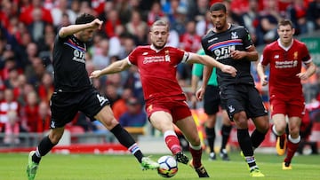 Jordan Henderson con el Liverpool. 