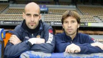 <b>PIDEN APOYO. </b>Chema y Mendoza, los capitanes del Xerez, quieren que la grada se sume al esfuerzo del equipo en Chapín.