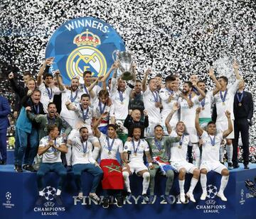 El Madrid celebra su última Champions.