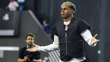 Lamine Yamal durante el partido de La Capital vs Porcinos en la Jornada 2 de la Kings League, a 24 de octubre de 2025, en Madrid (España)
FUTBOL;LAMINE YAMAL;IBAI LLANOS;KINGS LEAGUE
Organización
25/10/2025