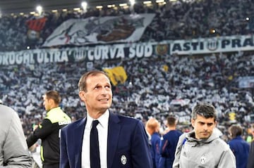 Juventus' head coach Massimiliano Allegri arrives for the Italian Serie A soccer match between Juventus FC and Torino FC at Juventus Stadium in Turin, Italy, 06 May 2017.