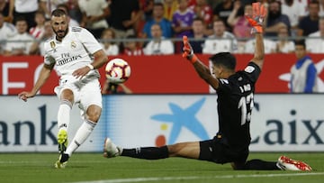 Benzema marcó en Tallin su primer gol de la temporada.