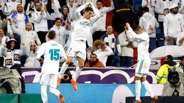Cristiano celebra su primer gol al Getafe.