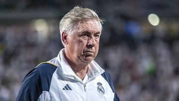 Carlo Ancelotti, durante el último amistoso de su equipo contra la Juventus en Orlando.