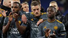 Los jugadores del Leicester celebran la victoria. 
