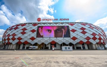 A view of the Spartak Stadium in Moscow on May 23, 2018. The 45,000-seater stadium will host four group matches and a round of 16 game of the 2018 FIFA World Cup.