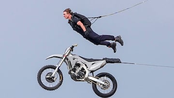 ‘Mission Impossible’ fans got a peak behind the scenes of the latest film in the franchise due out summer 2023 of Tom Cruise performing death-defying stunt.