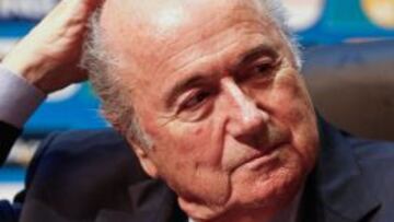 Blatter, en una conferencia, en Sao Paulo.
