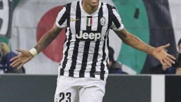 Vidal, jugador de la Juventus, celebra su primer gol ante el Copenhagen.