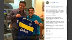 Maradona felicita a Boca y ensalza la figura de Angelici