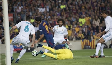 Luis Suárez y Keylor navas.