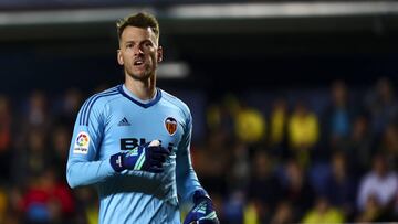 Norberto Neto of Valencia CF  during the Spanish La Liga Santander soccer match between Villarreal CF vs Valencia CF  at  La Ceramica  Stadium on May  5, 2018.