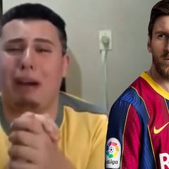La conmoción y las súplicas de un aficionado del Barça a Messi que son un fenómeno viral
