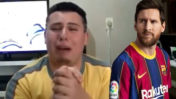 La conmoción y las súplicas de un aficionado del Barça a Messi que son un fenómeno viral