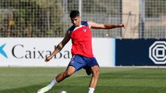 Morata, en un entrenamiento del Atlético