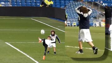 Cristiano Jr. marca el gol de su vida en el Bernabéu: la cara del hijo de Marcelo lo dice todo