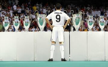 Cristiano Ronaldo en el estadio Santiago Bernabéu.