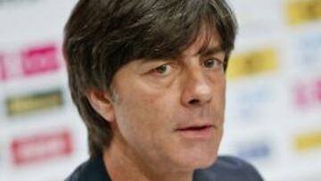 El seleccionador de fútbol alemán Joachim Loew durante la rueda de prensa cebrada en la víspera de su partido frente a Kazajistán.