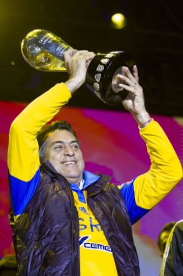 La celebración del Equipo Tigres UANL Campeon del Torneo Apertura 2015 de la Liga MX