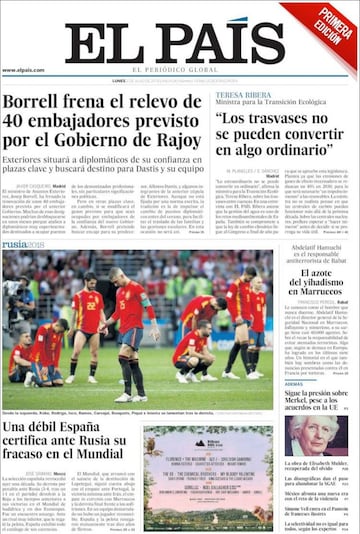 Las portadas de la prensa tras la eliminación de España