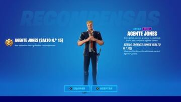 La recompensa por completar esta misi&oacute;n es el estilo Salto N.&ordm; 15 para el skin Agente Jones