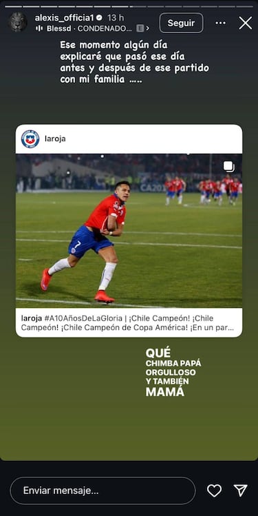 Alexis deja un misterioso mensaje tras recordar el título de la Copa América