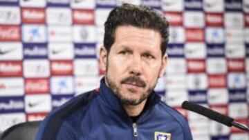 Simeone durante una rueda de prensa.