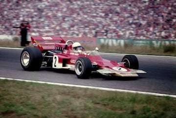 El austríaco Jochen Rindt obtuvo el título de 1970 de manera póstuma (fallecido a mitad de temporada durante el Gran Premio de Italia), la única ocasión en la historia de la Fórmula 1 en que esto ha ocurrido. En la imagen en el circuito de Hockenheimring (GP de Alemania).