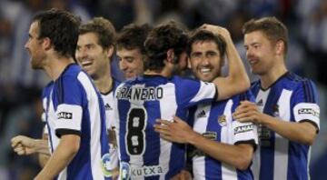 2-0. Markel Bergara celebró el segunto tanto.