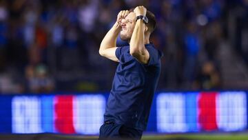 Martin Anselmi head coach of Cruz Azul during the Semifinals second leg match between Cruz Azul and Monterrey as part of the Torneo Clausura 2024 Liga BBVA MX at Ciudad de los Deportes Stadium on May 19, 2024 in Mexico City, Mexico.