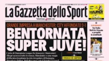 Portada de este mi&eacute;rcoles de La Gazzetta dello Sport.