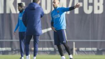 Mascherano, en un entrenamiento.