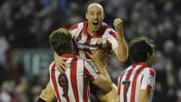 <b>EXPRESIVO. </b>Toquero festeja su gol ante el Sporting