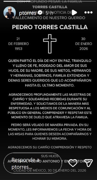 Quién fue y de qué murió Pedro Torres, productor de televisión