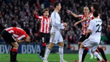 Cristiano fue expulsado en el último partido en San Mamés.