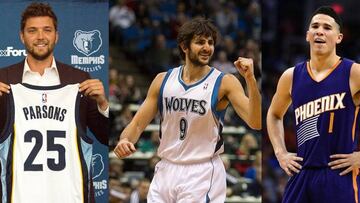 Chandler Parsons, Ricky Rubio y Devin Booker.