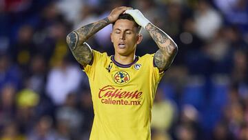 Brian Rodriguez of America during the 15th round match between America and Cruz Azul as part of the Liga BBVA MX, Torneo Clausura 2025 at Ciudad de los Deportes Stadium, on April 12, 2025 in Mexico City, Mexico.