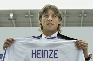 Gabriel Heinze en la presentaci&oacute;n con el Madrid.