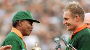 Nelson Mandela y Pienaar en 1995.