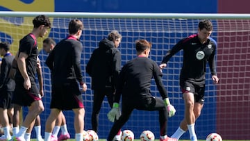 Andreas Christensen, en un entrenamiento con el Barcelona.