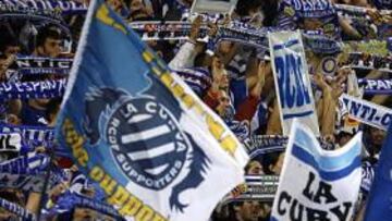 <b>SECTOR CRÍTICO. </b>La Curva se mostró crítica con el Consejo, con cánticos y alguna que otra pancarta,