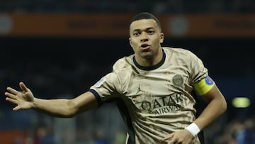 Kylian Mbappé durante un partido de Ligue 1 entre el Montpellier y el PSG.