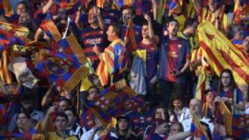 Esteladas en Berlín. El Olímpico de Berlín se llenó de banderas independentistas.