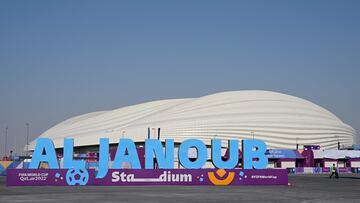 A general view of the Al-Janoub Stadium in Al-Wakrah, south of Doha, taken on November 20, 2022, ahead of the Qatar 2022 World Cup football tournament. (Photo by Miguel MEDINA / AFP)