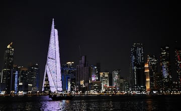 The West Bay skyline is seen in Doha on November 12, 2022, ahead of the Qatar 2022 FIFA World Cup football tournament. (Photo by Paul ELLIS / AFP)