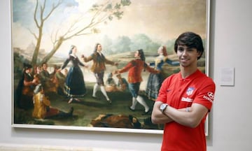 Joao Felix at Madrid's Prado Musuem, where Atlético Madrid staged his official unveiling video.